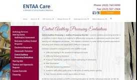 
							         Central Auditory Processing Evaluations | ENTAA Care								  
							    