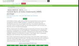 
							         Central Bank of India implements HRMS package - Central ...								  
							    