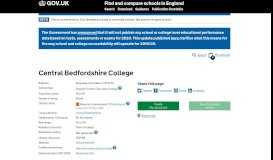 
							         Central Bedfordshire College - GOV.UK - Find and compare schools in ...								  
							    