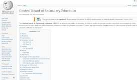 
							         Central Board of Secondary Education - Wikipedia								  
							    