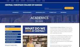 
							         Central Christian College of Kansas' Academics								  
							    