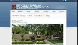 
							         Central Florida Pulmonary » Altamonte Springs Location – Phone 407 ...								  
							    