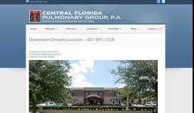 
							         Central Florida Pulmonary » Downtown Orlando Location – Phone ...								  
							    