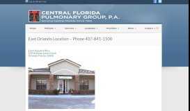 
							         Central Florida Pulmonary » East Orlando Location – Phone 407-841 ...								  
							    