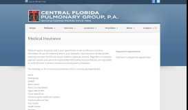 
							         Central Florida Pulmonary » Medical Insurance								  
							    