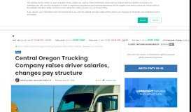 
							         Central Oregon Trucking Company raises driver salaries, changes pay ...								  
							    
