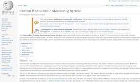 
							         Central Plan Scheme Monitoring System - Wikipedia								  
							    