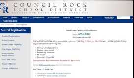 
							         Central Registration / HAC Main Page - Council Rock School District								  
							    
