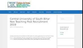 
							         Central University of South Bihar Non Teaching Post ... - Bihar Job Portal								  
							    