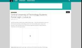 
							         Central University of Technology Students Portal Login | cut.ac.za ...								  
							    