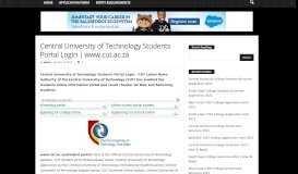 
							         Central University of Technology Students Portal Login | www.cut.ac.za								  
							    
