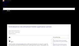 
							         Centralized vs decentralized mobile application portals - Stack ...								  
							    