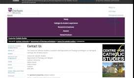 
							         Centre for Catholic Studies : Contact Us - Durham University								  
							    