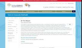 
							         Centre for Community Child Health : Dr Tim Moore								  
							    