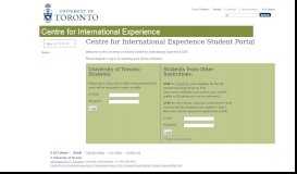 
							         Centre for International Experience Student Portal								  
							    