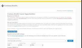 
							         Centura Health | Careers Center | Welcome								  
							    