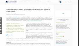 
							         Ceridian Stored Value Solutions (SVS) Launches B2B Gift Card Portal ...								  
							    