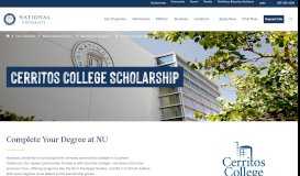 
							         Cerritos College Scholarship - National University								  
							    