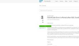 
							         Certificate Error in Portal after SSL Configured - SAP Archive								  
							    
