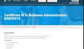 
							         Certificate III in Business Administration - Axiom College								  
							    