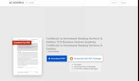 
							         Certificate in Investment Banking Services & Entities TCS ...								  
							    