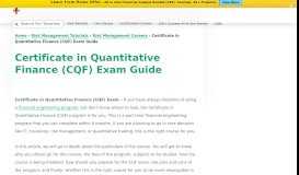 
							         Certificate in Quantitative Finance (CQF) Exam Guide - WSM								  
							    