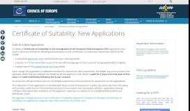 
							         Certificate of Suitability (CEP): New applications | EDQM - European ...								  
							    