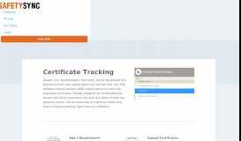 
							         Certificate Tracking - SafetySync								  
							    