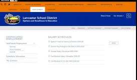 
							         Certificated Employment / Salary Schedules - Lancaster School District								  
							    