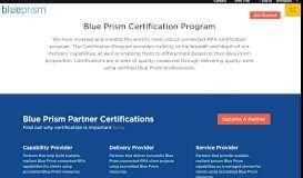 
							         Certification and Accreditation - Blue Prism								  
							    