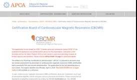 
							         Certification Board of Cardiovascular Magnetic ... - APCA.org								  
							    