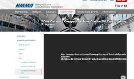 
							         Certification - FC-W(CAT) - National Marine Manufacturers Association								  
							    