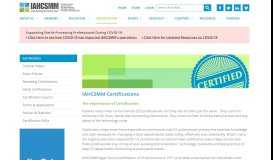 
							         Certification - IAHCSMM.org								  
							    