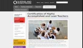 
							         Certification of Highly Accomplished & Lead Teachers Qld | QCT								  
							    