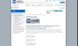
							         Certification Test Registration - ASE								  
							    