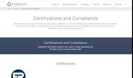 
							         Certifications and Compliance | FireEye								  
							    
