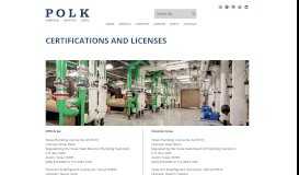 
							         Certifications and Licenses -POLK Mechanical								  
							    