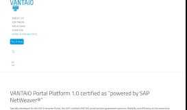 
							         Certified as “powered by SAP NetWeaver®” - VANTAiO								  
							    