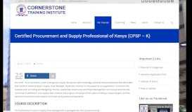 
							         Certified Procurement and Supply Professional of Kenya (CPSP - K ...								  
							    