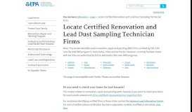
							         Certified Renovation Firms | Lead | US EPA								  
							    