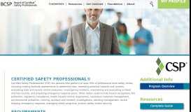 
							         Certified Safety Professional® (CSP®) | Board of Certified Safety ...								  
							    