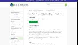 
							         CESA 6 Curation Day (Level II) | Wisconsin Department of Public ...								  
							    