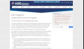 
							         CEU Programs - American Society of Echocardiography								  
							    