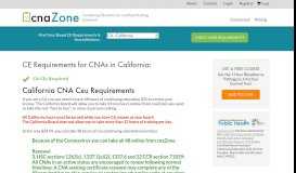 
							         CEUs for California CNAs | cnaZone.com								  
							    