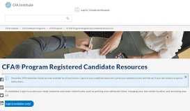 
							         CFA® Program Registered Candidate Resources - CFA Institute								  
							    