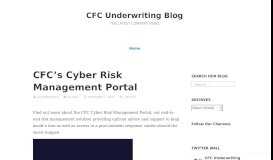 
							         CFC's Cyber Risk Management Portal – CFC Underwriting Blog								  
							    