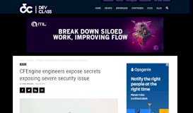 
							         CFEngine engineers expose secrets exposing severe security issue ...								  
							    