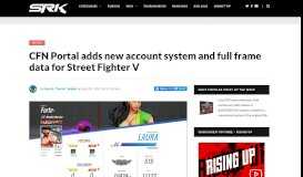 
							         CFN Portal adds new account system and full frame data for Street ...								  
							    