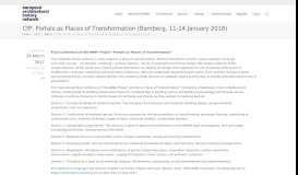 
							         CfP: Portals as Places of Transformation (Bamberg, 11-14 January ...								  
							    