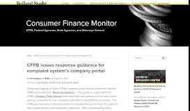 
							         CFPB issues response guidance for complaint system's company portal								  
							    